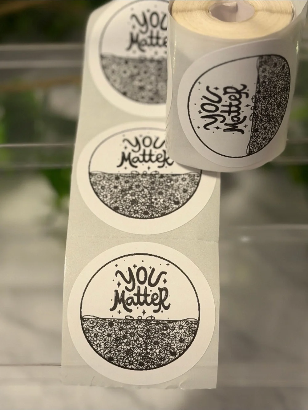 You Matter Floral Encouragement Stickers 2 Inch Round Labels 200 Pack